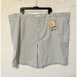 NWT Men's 626 Blue Broken-In Shorts White Blue‎ Plaid Flat Front Size W54